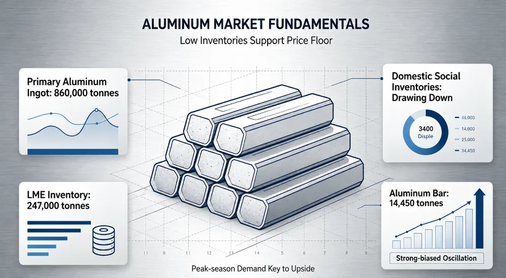 Die Aluminiumpreise stiegen aufgrund der verbesserten makroökonomischen Stimmung und der fundamentalen Unterstützung leicht an